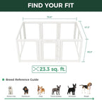 FXW AuraSpace Clear Acrylic Indoor Dog Playpen, 30" H, 10 Panels, White | Open View, Modern Home Fit, No Climbing Bars, Tool-Free Setup, For Small & Medium Dogs