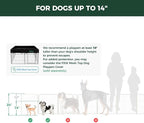 FXW Homeplus Indoor Dog Playpen, 24" H, 6 Panels, for Puppies & Small Dogs | Stress-free play, Heavy-duty, Semi-open design, Easy setup, Threshold-free gate, Expandable, Patented