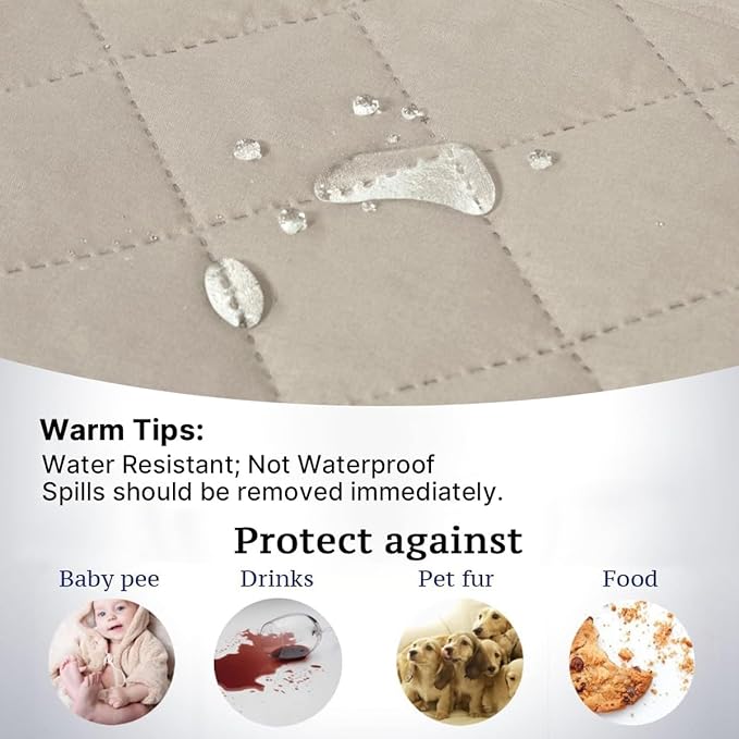 H.VERSAILTEX Sofa Protector for Dogs/Cats/Pets Sofa Slipcover Quilted Furniture Protector with Non Slip Elastic Strap Water Resistant Sofa Covers Seat Width: 66" (Sofa, Pale Oak)