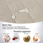 H.VERSAILTEX Reversible Couch Cover for 2 Cushion Couch Water Resistant Loveseat Washable Furniture Cover with Non-Slip Elastic Strap for Dogs, Pets, Kids(Oversized Loveseat, Pale Oak)