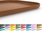 SMILOOL Silicone Pet Food Mat with Raised Edge for Food and Water Bowl, Dog Feeding Mats, Cat Food Trays for Floor Waterproof, Rubber Tray for Dogs and Cats, 24 x 16 x 0.8 Brown