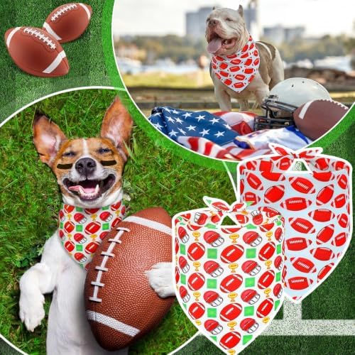 100 Pcs Dog Bandanas Bulk, Football Adjustable Triangle Pet M - Image 6