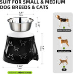 Elevated Dog Bowls with Stainless Steel Bowl, Prevention of Vertebrae Disease Dog Food Bowl, Non-Slip and High Capacity Pet Bowls M/2 Cup Black
