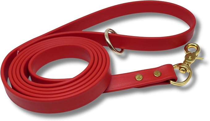 Gummy K9 Dog Leash, Biothane, Dog Training Leash, Made in The USA, 6 Feet, Various Sizes & Colors (1/2, Red)