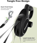 Pecute Retractable Dog Leash 26ft with Chew Proof Extender for 33-110 lbs | Heavy Duty Dog Leash Retractable for Large Biter with Poop Bag Holder, Anti-Slip Grip, Reflective, 360° Tangle-free