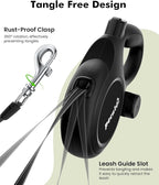 Pecute Dog Leash Retractable 26ft for Large Dogs with Poop Bag Holder | Heavy Duty Retractable Dog Leash for Strong Puller for 33-110 lbs, Anti-Slip Soft Grip, Reflective, 360° No Tangles