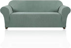Stretch Sofa Cover Slipcover Couch Covers for 3 Cushion Couch Furniture Protector Sofa Covers with Non Slip Elastic Bottom Dogs Pet Friendly Fitted(Large Sofa 90"-100",Sage)