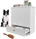 Dog/Cat Feeding Station with Storage, Large Capacity Pet Feeding Station | 23.6 x 23.6 x 31.5 inch, Multi-Layer, Sturdy Pet Storage Cabinet, Waterproof PVC Finish, For Kitchen, Laundry Room & Garage