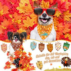 120 Pcs Fall Thanksgiving Dog Bandanas Bulk Adjustable Dog Scarves Pumpkin Turkey Puppy Bandanas Autumn Pet Neckerchief Washable Holiday Bandana for Small Medium Large Dog Pet Grooming Accessories - Image 6
