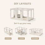 Acrylic Dog Playpen Indoor Expansion Panels, 26'' H Clear Transparent Add-On Panels with Integrated Suction Cups Base, No-Connector Panel-to-Panel Design, 2 Panels for Small Dogs, White