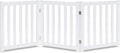LZRS Wooden Free Standing Foldable Dog Gate Indoor – 60" W x 24" H,Step-Over Safety Pet Gate for Doorways, Stairs, Hallways, Indoor Dog Barrier for Small to Medium Dogs & Puppies, White