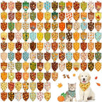 120 Pcs Fall Thanksgiving Dog Bandanas Bulk Adjustable Dog Scarves Pumpkin Turkey Puppy Bandanas Autumn Pet Neckerchief Washable Holiday Bandana for Small Medium Large Dog Pet Grooming Accessories by Piklodo