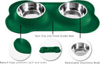 Hubulk Pet Dog Bowls 2 Stainless Steel Dog Bowl with No Spill Non-Skid Silicone Mat + Pet Food Scoop Water and Food Feeder Bowls for Feeding Small Medium Large Dogs Cats Puppies (Small, Hunter Green)