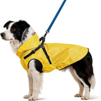 Dog Raincoat: Dog Rain Jacket with Reflective Harness & Removable Hood | Waterproof Dogs Rain Coat Poncho for Large Medium Small Dogs Puppies (Yellow - L)