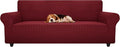 ZNSAYOTX Stretch Oversized Couch Cover Universal Sofa Covers for Living Room Dogs Pet Furniture Protector Spandex Extra Large Sofa Slipcovers with Anti Slip Foam Sticks (Wine Red, XL Sofa)