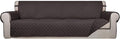 PureFit Reversible Quilted Couch Covers for Dogs Sofa Cover 4 Seater 88" | Chocolate/Chocolate, Water Resistant Couch Protector, Washable Pet Couch Cover with Non Slip and Elastic Straps For Kids