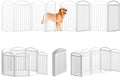 SNUOWU 8 Panels Full Matel Freestanding Dog Gates with Door, 192"Extra Wide 36"Tall Free Standing Dog Pet Gate for Indoor & Outdoor. Foldable Pet Fences for Doorways, House, Stairs, Porch, Deck, Yard