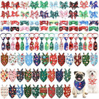 Reginary 120 Pcs Christmas Dog Bandanas Bulk Dog Bows Set Bow Ties Cat Scarf Colorful Washable Triangle Pet Kerchief Cute Bib for Summer Small Medium Large Pets Grooming Accessories Costume by Reginary