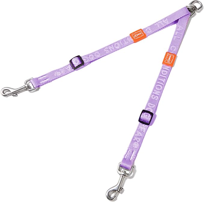 HOWGO Double Dog Leash,Tangle-Free 360 Swivel(Lavender, Std M-L Splitter) | Individually Adjustable Length, Coupler Leads 2 Dogs,Zinc Alloy Hooks,Durable Nylon,No-Tangle Walking,All Breeds