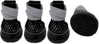Anti Slip Dog Shoes Paw Protectors for Hardwood Floors,Breathable Puppy Boots with Adjustable Straps for Hot Pavement Beach_3#(Black)