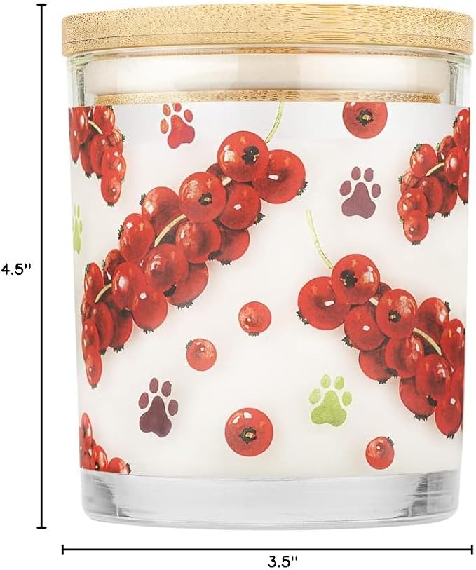 Pet House Candle Plant-Based/Soy - Clean Burning Scented, Long Lasting Pet Odor Candle for Home - Red Currant