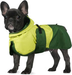 BRKURLEG Dog Raincoat, Waterproof Rain Jacket with Hood, Green, M | Adjustable Windproof Rainproof Jacket with Leash Hole, Reflective Breathable Rain Coat Poncho, for Small to Large Dogs
