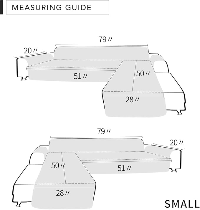 Easy-Going Sectional Couch Covers for Dogs L Shape Sofa Cover Reversible Sofa Slipcover Chaise Lounge Cover Furniture Protector Cover for Pets Dog Cat (Small, Dark Gray/Dark Gray) | Soft Sofa Slipcover For Dogs, Fits Left/Right Chaise Lounge Protector,...