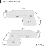 Easy-Going Reversible L-Shape Sectional Couch Cover, Small, Dark Blue | Soft Sofa Slipcover For Dogs, Fits Left/Right Chaise Lounge Protector, Water Resistant Mat For Living Room