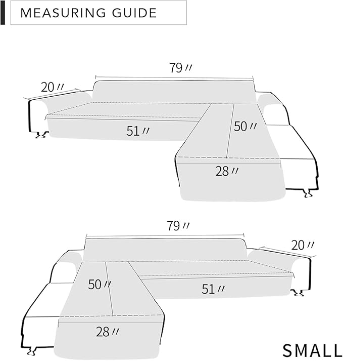 Easy-Going Reversible L-Shape Sectional Couch Cover, Small, Wine/Wine | Soft Sofa Slipcover For Dogs, Fits Left/Right Chaise Lounge Protector, Water Resistant Mat For Living Room