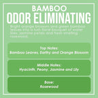 Bamboo Odor Eliminating Highly Fragranced Candle - Eliminates 95% of Pet, Smoke, Food, and Other Smells Quickly - Up to 80 Hour Burn time - 12 Ounce Premium Soy Blend