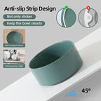 Havniva Raised Cat Bowl 5.1” Elevated Ceramic Cat Food and Water Bowl Set | Cat Bowls Elevated, Whisker Friendly Cat Bowl, Non-Slip Wood Stand, Food-Grade Ceramic, Wide Opening, Dishwasher Safe