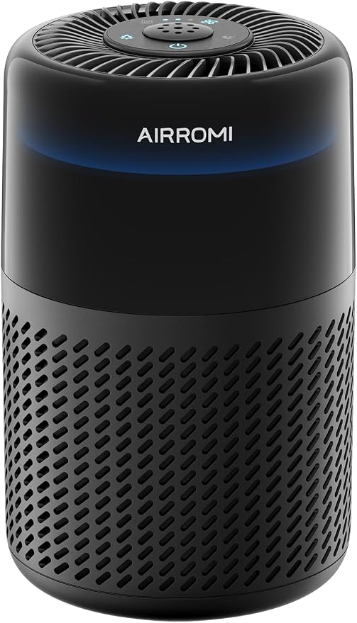 AIRROMI HEPA Air Purifier for Bedroom&Home,Pet Air Purifier for Home Pets,Removes Pet Odor,Cat Litter Smell,Dust,Smoke&Allergies,Quiet Room Air Purifier with Scents,360°Air Cleaner,A2005 Black