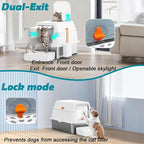 SZEE XL Stainless Steel Litter Box with Lid, Extra Large Metal Covered Litter Box, Stainless Box Easy Clean, Activated Charcoal Odor Control Design, Includes Litter Scoop & Mat & Step, White