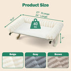 Zakkart Mellow Cat Perch for Windowsill, Hook-On or Screw-On Installation Pet Window Perch, Machine Washable Bed, Heavy Duty Cat Hammock Shelf for Large Cats, Holds up to 40 lbs (Beige, Large)