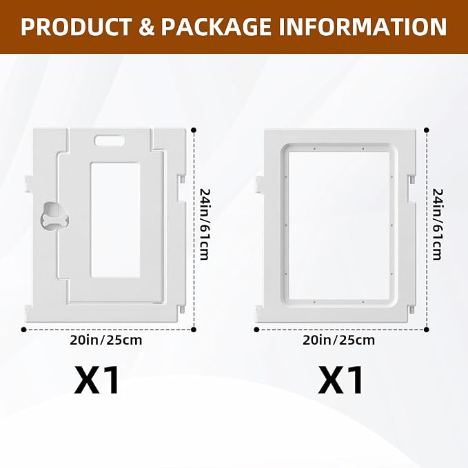 Clear Acrylic Dog Playpen 2 PCS, 2 Panels, Includes 1 Gate & 1 Panel, White