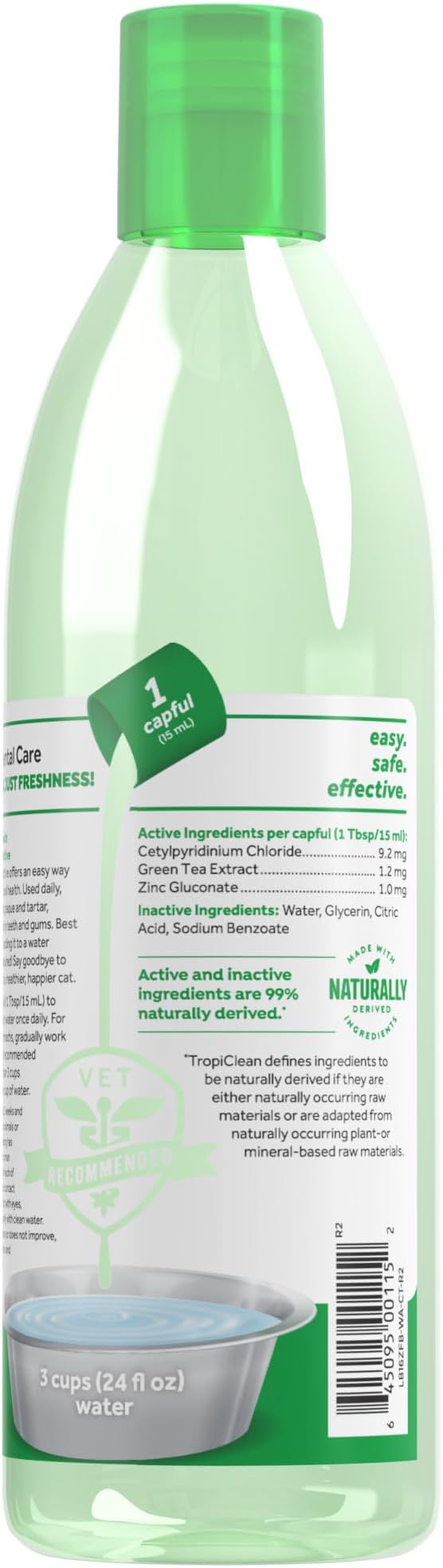TropiClean Fresh Breath Water Additive for Cats, Cat Breath Freshener, 16oz