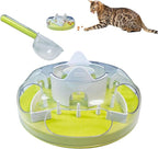 Interactive Cat Treat Puzzle Enrichment Toys, Neon Green | Cat Puzzle Feeder, Slow Feeder, Food Maze, Mental Stimulation Foraging Toys, for Indoor Cats and Kittens