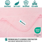 PetAmi Waterproof Dog Blanket, Leakproof Puppy Blanket, 29x40 Light Pink | For Small Medium Pets, Furniture Sofa Couch Cover Protector, Fleece Throw Indoor Cat Kitten, Reversible Washable Soft Plush
