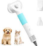 Pet Hair Dryer with Grooming Brush, Dog Blow Dryer, 3-in-1 Cat Blower, Blue | 110,000 RPM Pet Blower with One-Click Hair Removal, 3 Heat & 2 Speed Settings for Professional Home Grooming