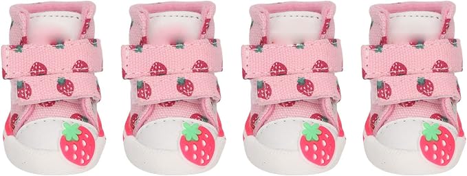 Cute Strawberry Dog Boots, Slip Pet Shoes for Sm Dogs Teddy Hon Pomeranian, Dog or, Breathable Dog Shoes (Number 2)