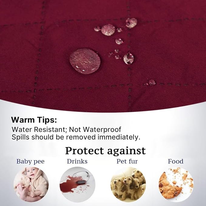 H.VERSAILTEX Reversible Couch Cover for 3 Cushion Couch Water Resistant Sofa Cover Seat Width Up to 78" Washable Furniture Protector Cover for Dogs/Cats/Pets(Oversized Sofa, Red/Tan)