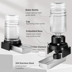 Marchul 1.5 Gallon Cat Water Dispenser, Automatic Gravity Dog Water Feeder, Stainless Steel Large Capacity Cat Waterer for Cats and Small Dogs (3 Filters)