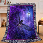 Dragonfly Blanket for Girls Women Boys Men Adults Kids Soft Cozy Fleece Purple Galaxy Starry Dragonfly Throw Blankets Gifts Warm Flannel Plush Lightweight Decor for Couch Bed Sofa 50"X40" by Unknown