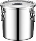 304 stainless steel food storage containers with lids lock clips airtight container large airtight for rice flour sugar grain coffee bean storage containers Kitchen jar (5.55gal/21L)