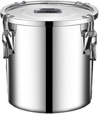 304 stainless steel food storage containers with lids lock clips airtight container large airtight for rice flour sugar grain coffee bean storage containers Kitchen jar (5.55gal/21L)