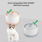 WOPET Cat Water Fountain Filters, Pet Water Fountain Filter Replacement Compatible with W03 & W03 Lite Ceramic Cat Fountain, Dog Fountain Filter Replacement Cats,Pets