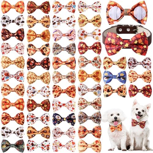 Reginary 50 Pcs Dog Bow Ties Pet Collar Attachment Autumn Style by Reginary