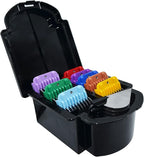 Professional Animal Stainless Steel Attachment 9 Color Guide Comb Set,Compatible with Andis, Oster A5, Wahl KM Series Clipper Detachable Blade Pet, Dog, Cat, and Horse Clippers