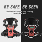 BARKBAY No Pull Dog Harness Front Clip Heavy Duty Reflective Easy Control Handle for Large Dog Walking(Light Pink,XL)