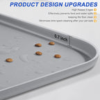 SMILOOL Silicone Pet Food Mat with Raised Edge for Food and Water Bowl, Dog Feeding Mats, Cat Food Trays for Floor Waterproof, Rubber Tray for Dogs and Cats, 19 x 12 x 0.7 Light Gray